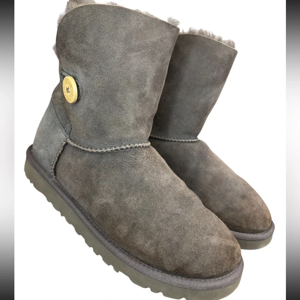 UGG Bailey Button ll Charcoal Boots with Wooden Button Closure
